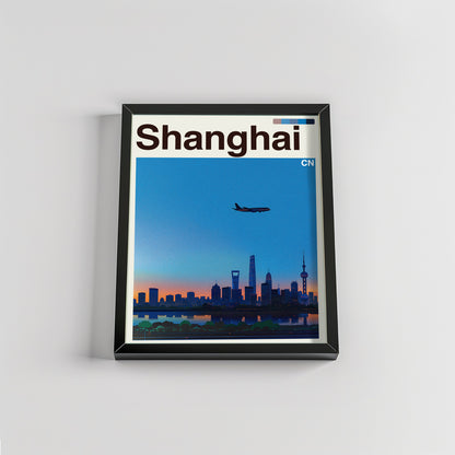 Shanghai city poster mockup 2 - frame not included