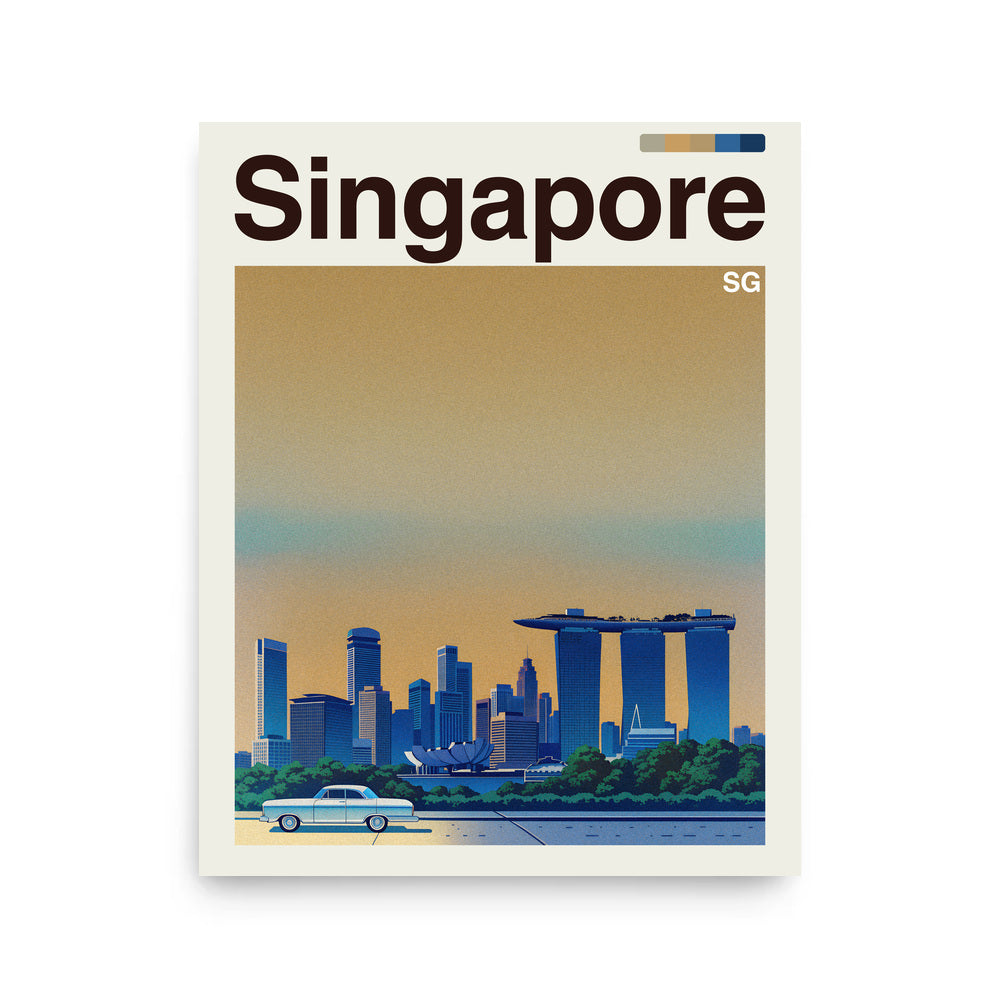 Singapore city poster mockup 1 - frame not included