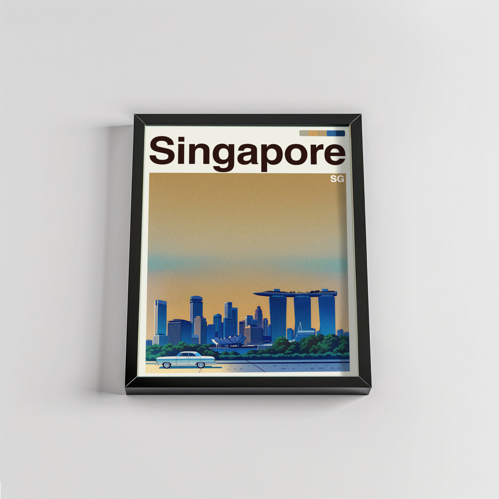 Singapore city poster mockup 2 - frame not included