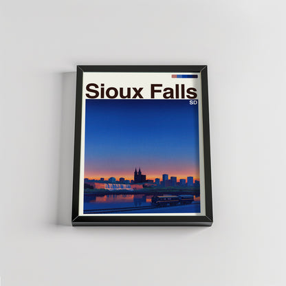Sioux Falls city poster mockup 2 - frame not included