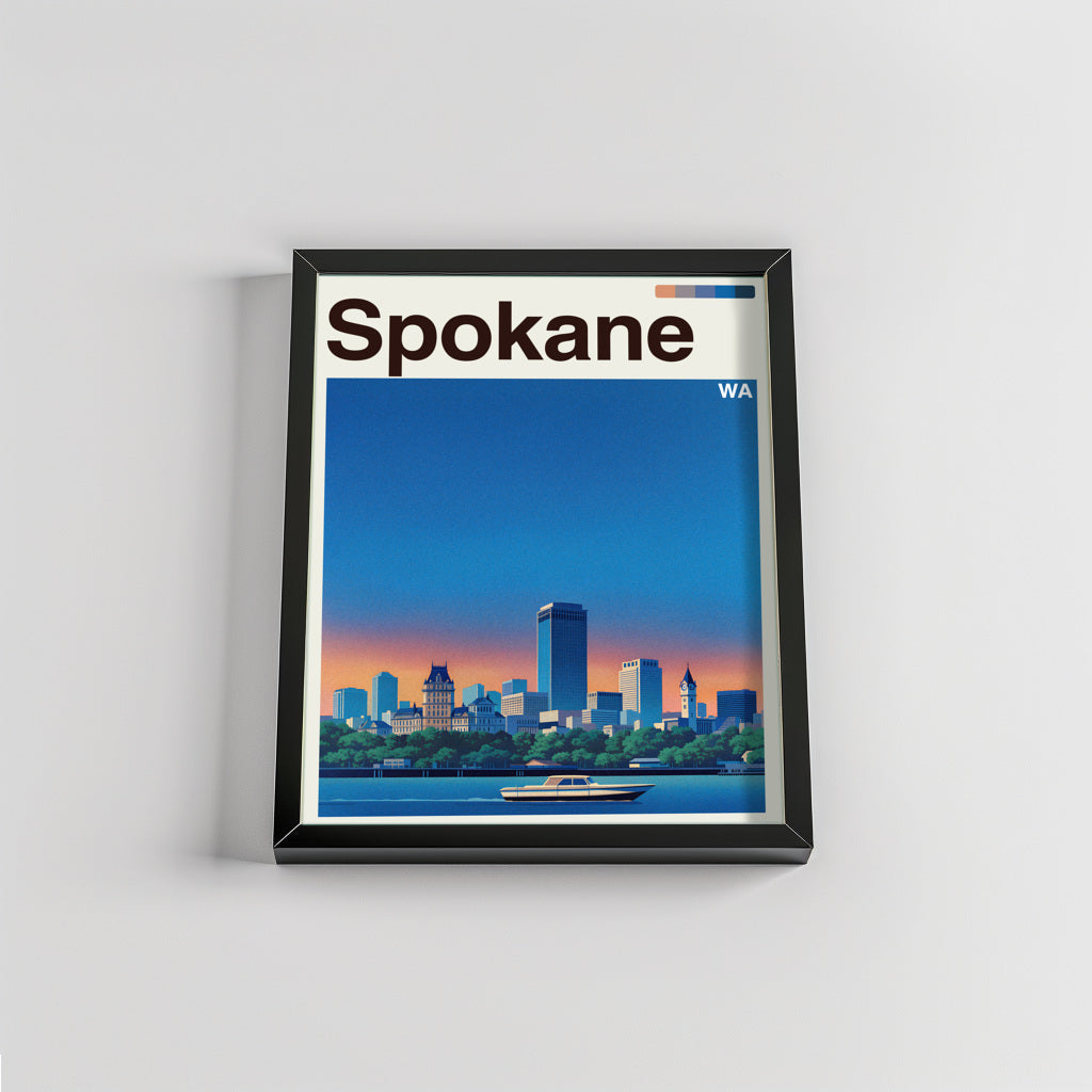 Spokane city poster mockup 2 - frame not included