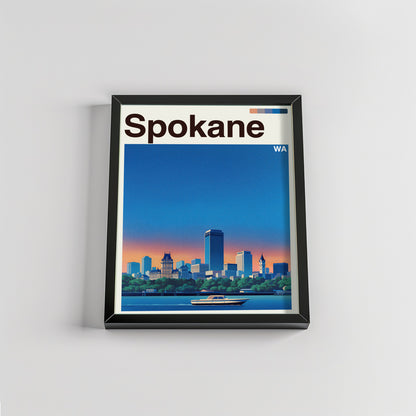 Spokane city poster mockup 2 - frame not included
