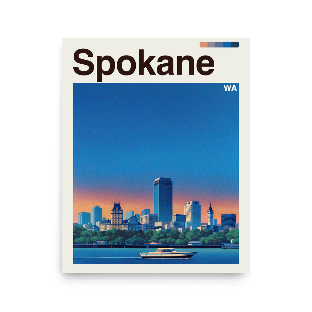 Spokane city poster mockup 1 - frame not included