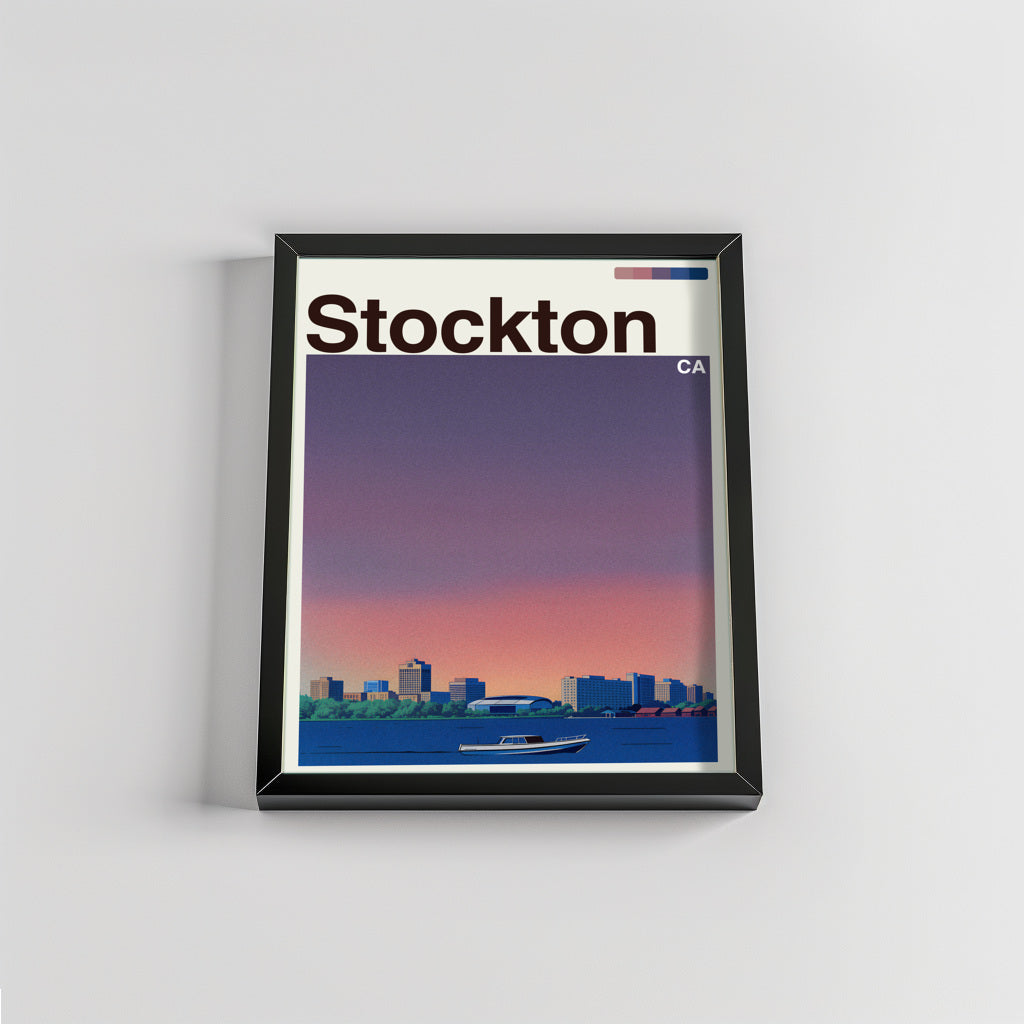 Stockton city poster mockup 2 - frame not included