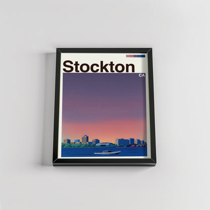 Stockton city poster mockup 2 - frame not included