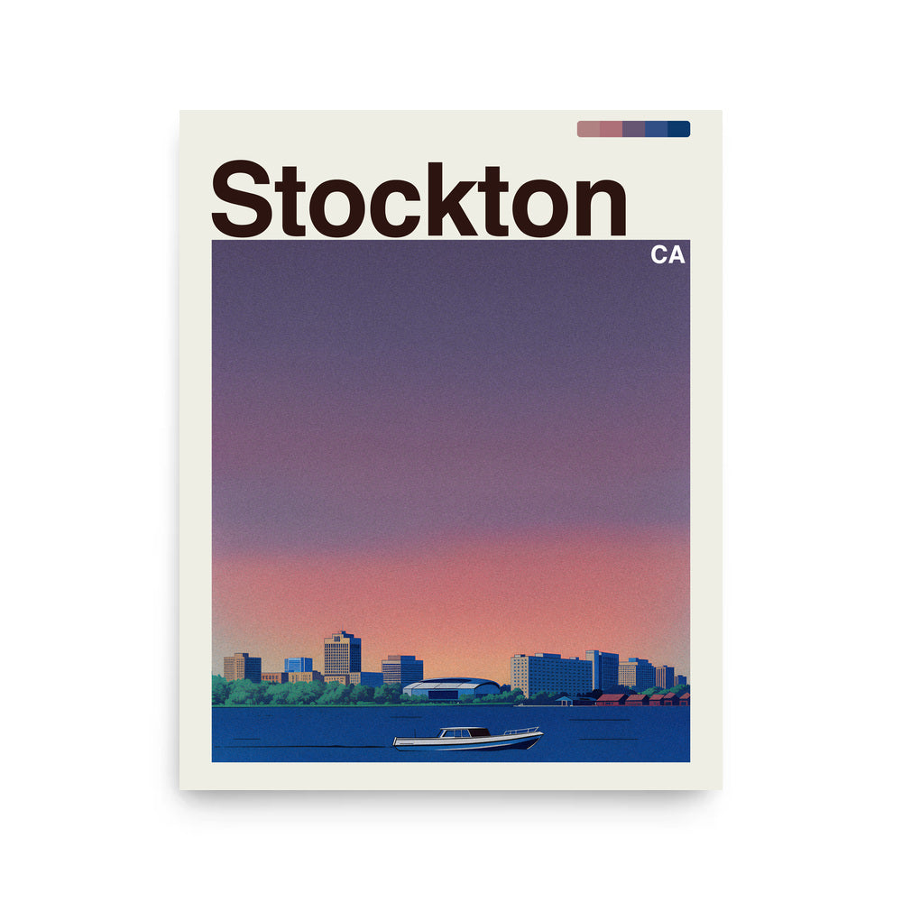 Stockton city poster mockup 1 - frame not included