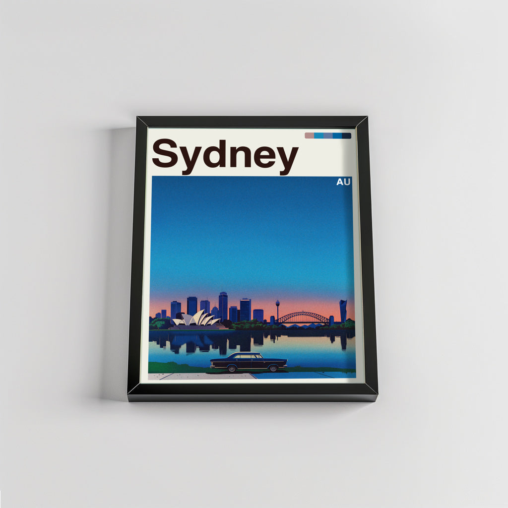 Sydney city poster mockup 2 - frame not included