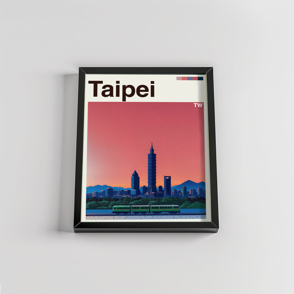 Taipei city poster mockup 2 - frame not included