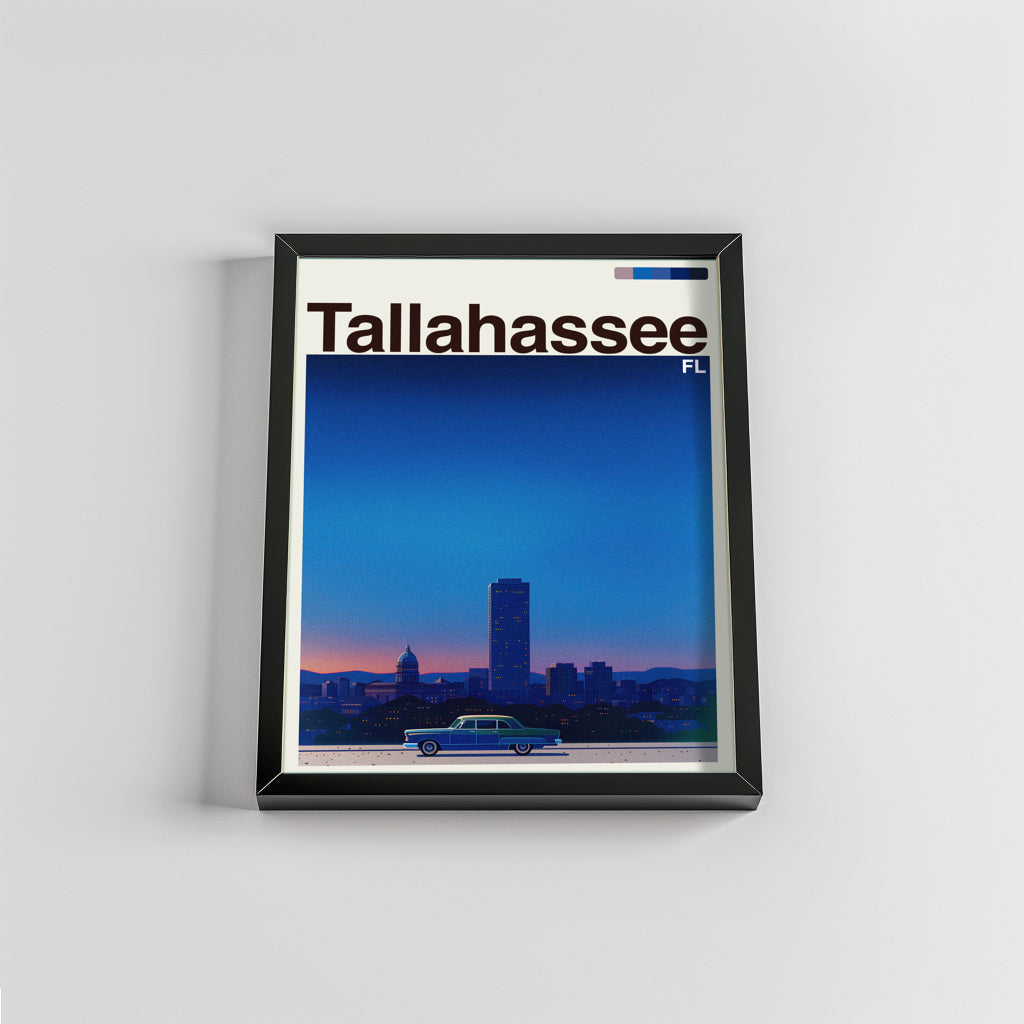 Tallahassee city poster mockup 2 - frame not included