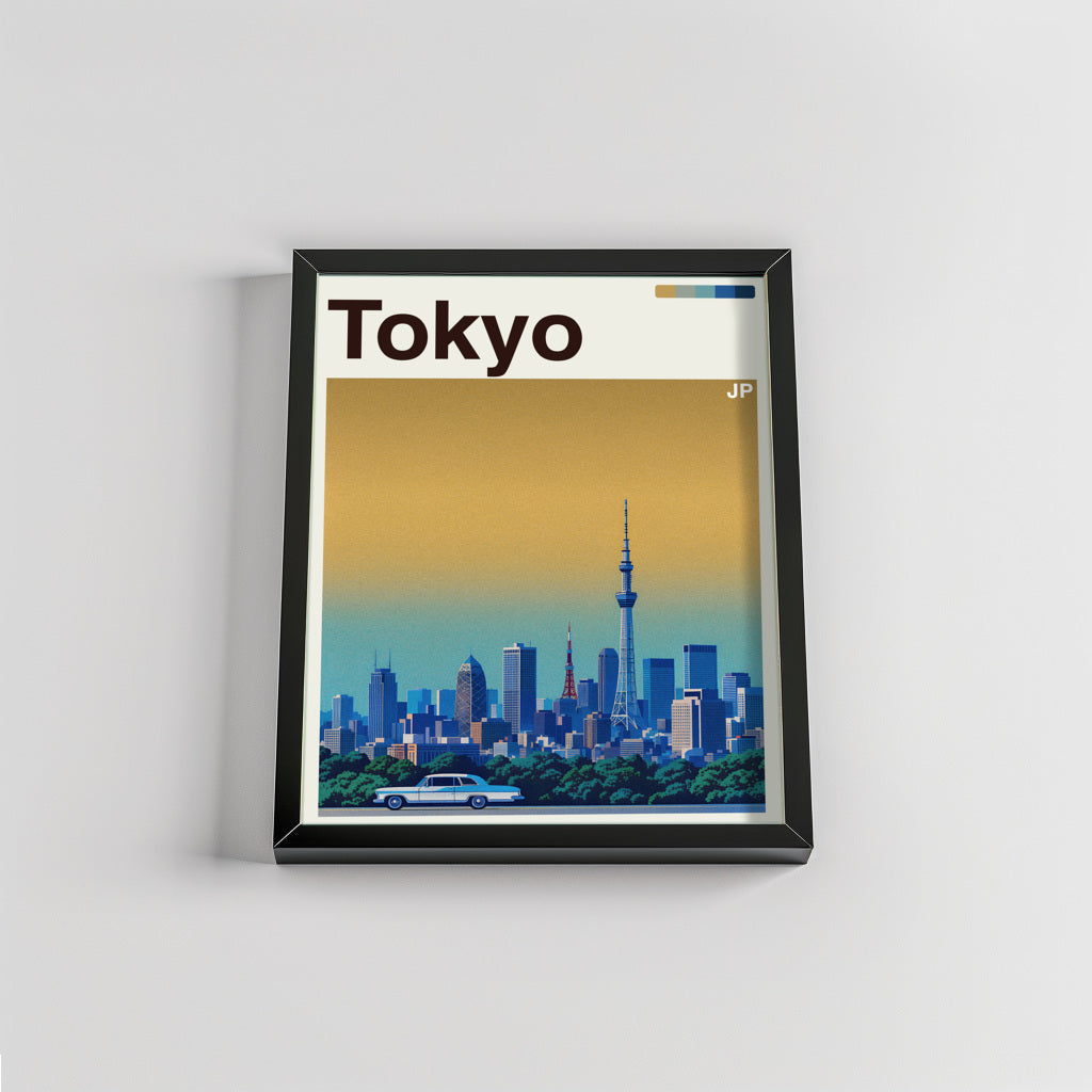 Tokyo city poster mockup 2 - frame not included