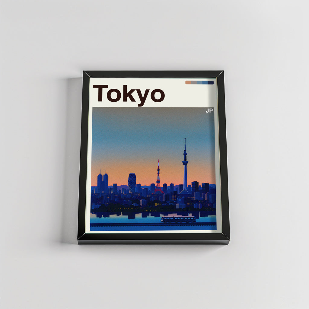 Tokyo city poster mockup 2 - frame not included