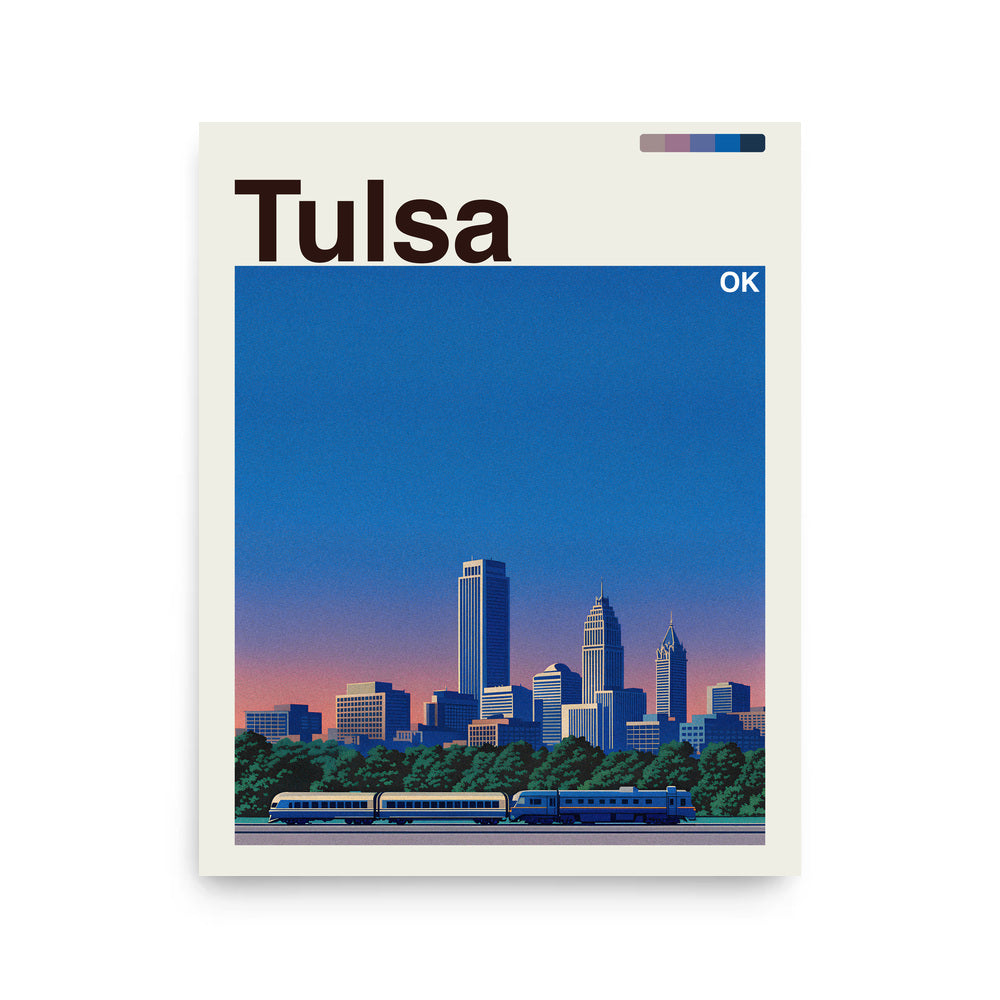 Tulsa city poster mockup 1 - frame not included