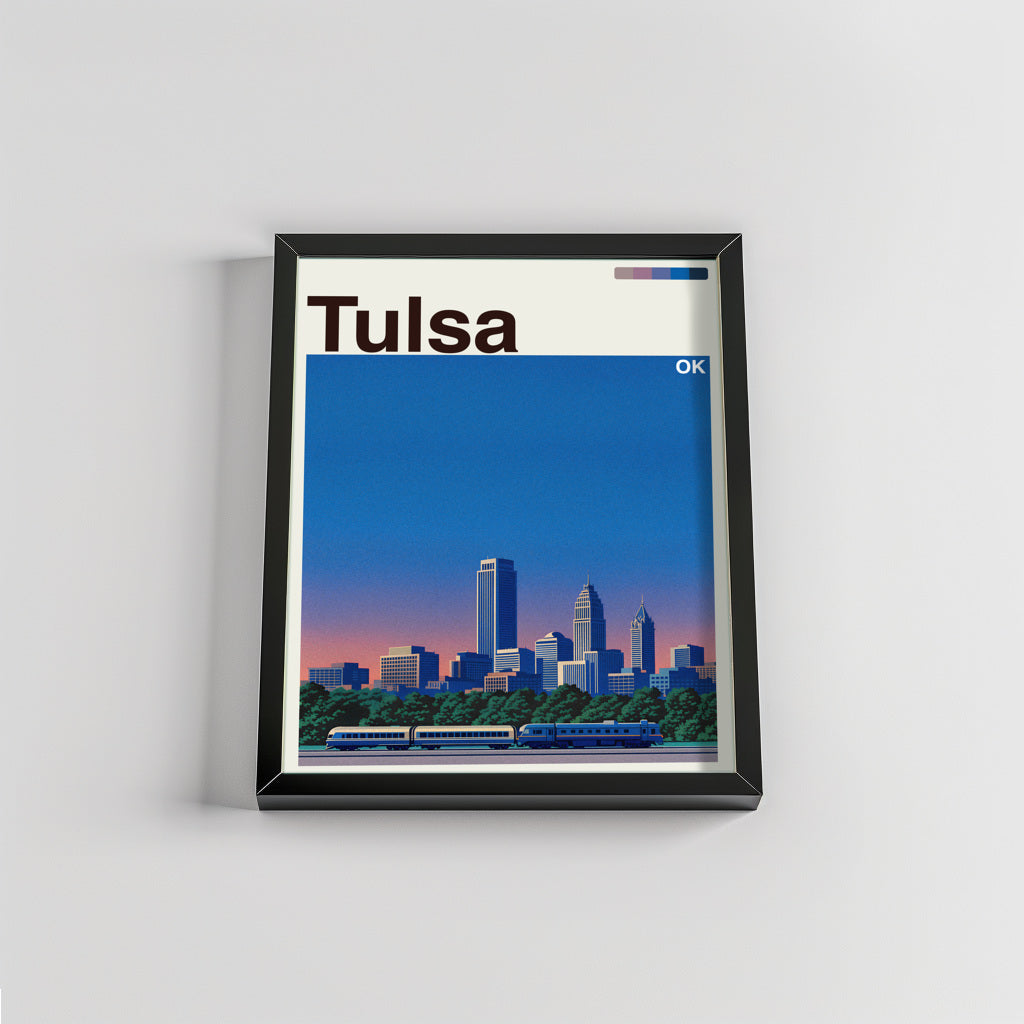 Tulsa city poster mockup 2 - frame not included