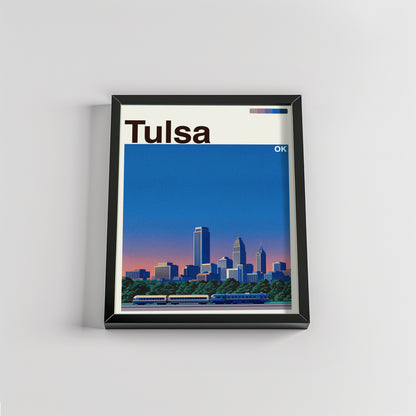 Tulsa city poster mockup 2 - frame not included
