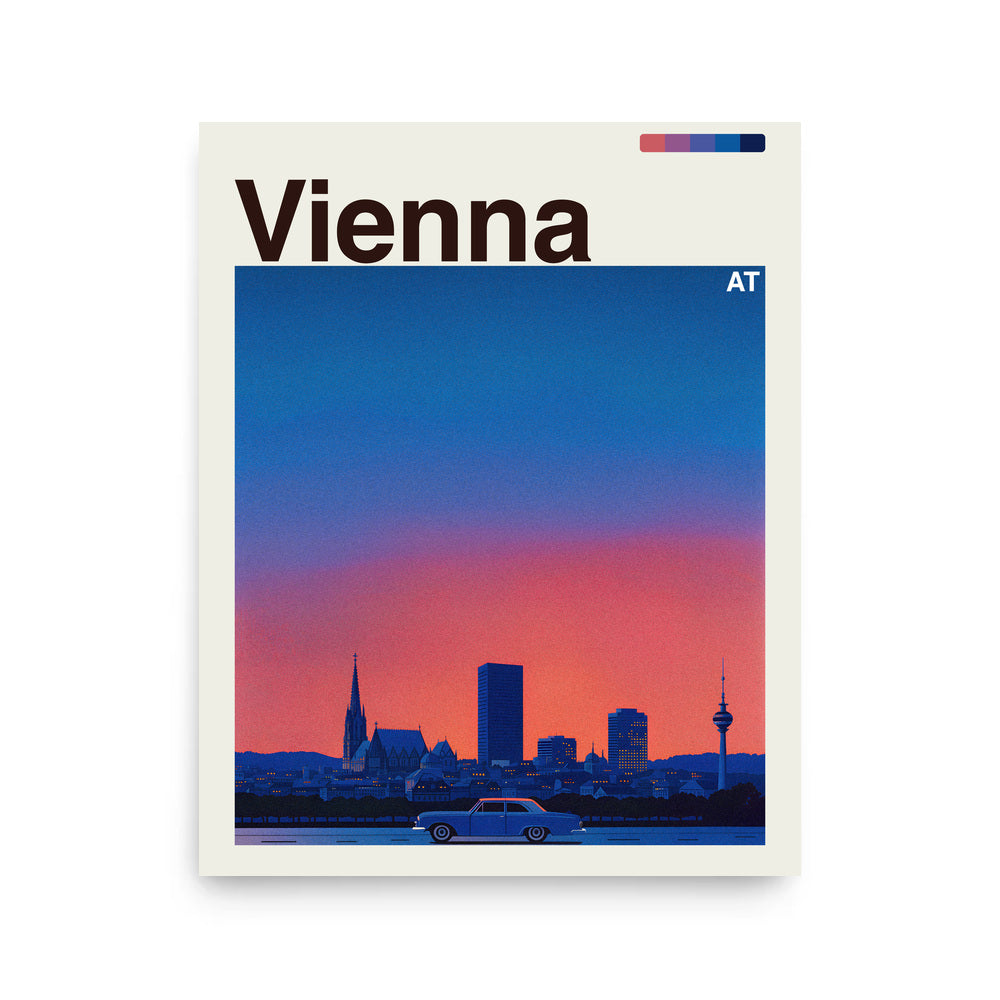 Vienna city poster mockup 1 - frame not included