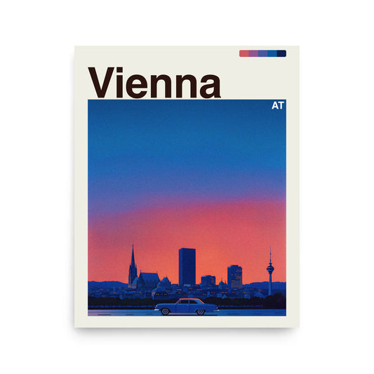 Vienna city poster mockup 1 - frame not included