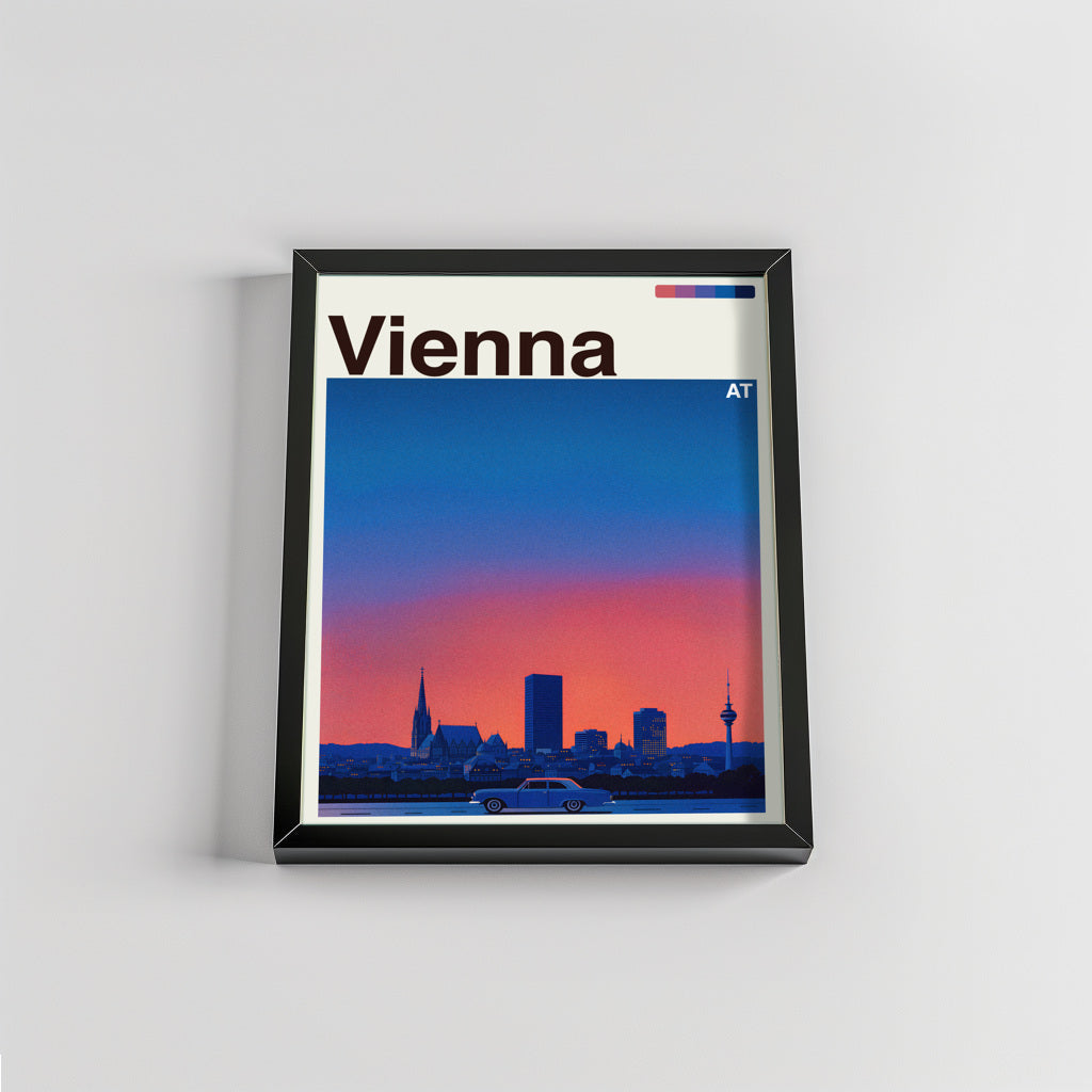 Vienna city poster mockup 2 - frame not included