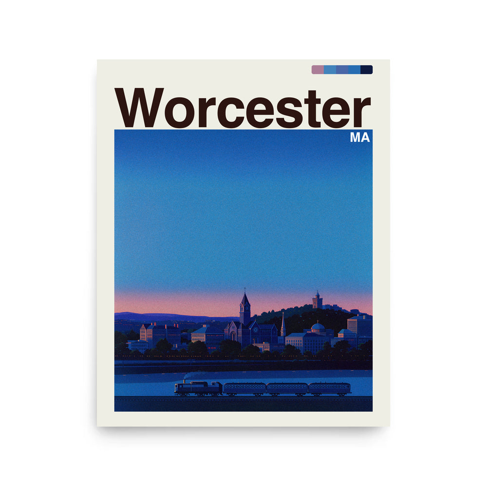 Worcester city poster mockup 1 - frame not included