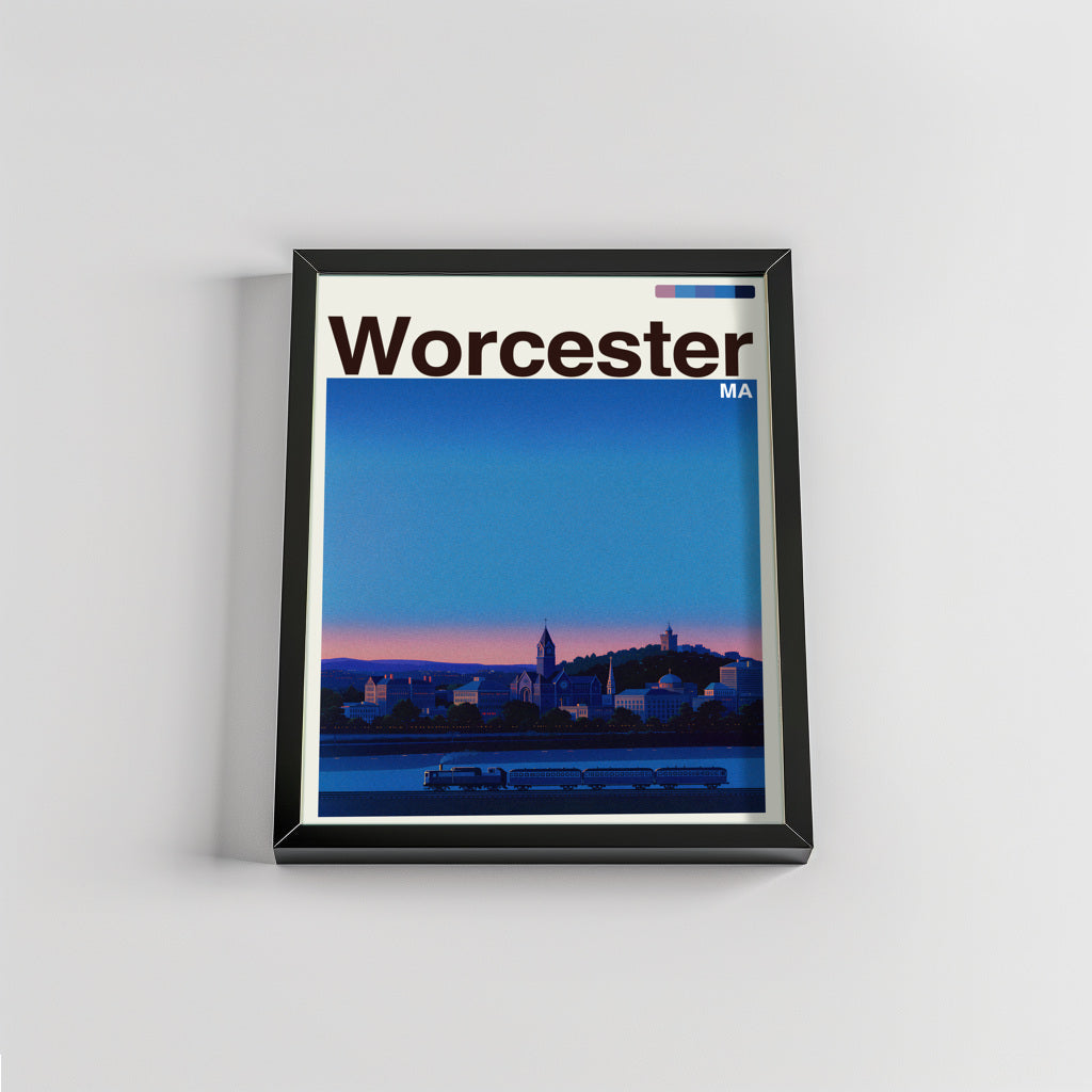 Worcester city poster mockup 2 - frame not included
