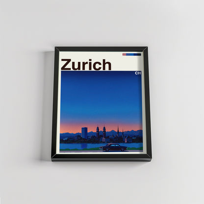 Zurich city poster mockup 2 - frame not included