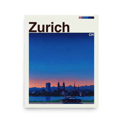 Zurich city poster mockup 1 - frame not included
